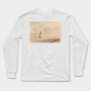 A Sea Piece - A Rough Sea with a Fishing Boat by J.M.W. Turner Long Sleeve T-Shirt